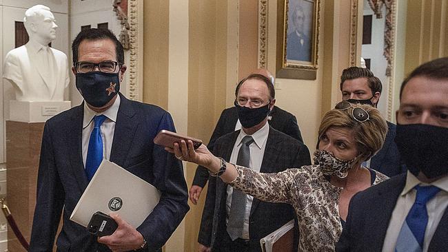 US Treasury Secretary Steven Mnuchin met with Democrats and Republicans about coronavirus relief legislation. Picture: AFP