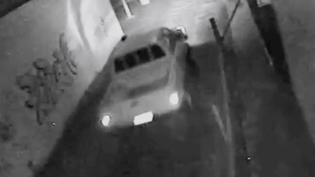 CCTV footage shows a vehicle in Twelfth Lane, Mackay, at 12:08am on February 9, 2013. Source: Supplied