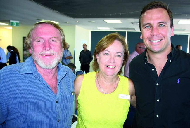 Nick Clatworthy of InProperty with Rhonda Carter of Ray White Caloundra and Dan Sowden of Ray White Maroochydore. Picture: Erle Levey