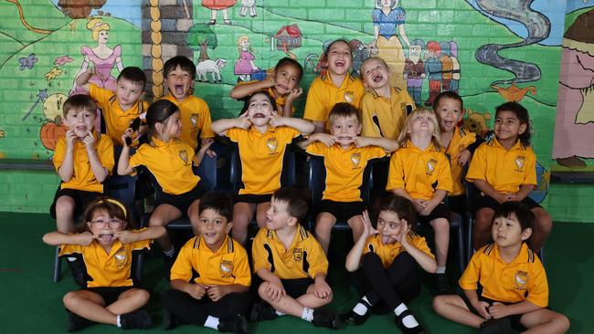 My First Year: Labrador State School Prep L. Back row: Coby, Ayyan, Alina, Naija, Lilah, Malakai. Middle row: Felix, Melika, Emily, Seth, Finley, Saiyan. Front row: Ophelia, Rafi, Trace, Sophia, Jack Picture: Glenn Hampson