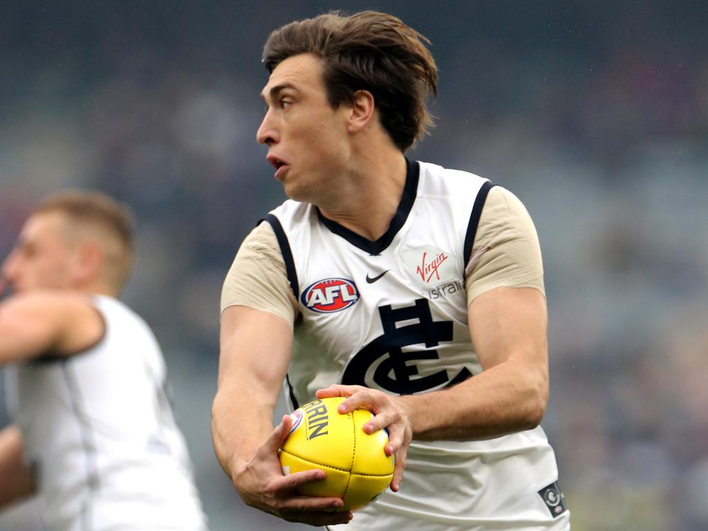 Caleb Marchbank hasn’t been seen at AFL level since 2019. Picture: AAP Image/Richard Wainwright