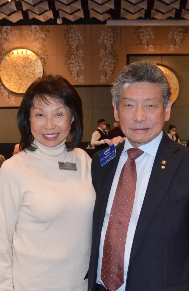 Janet and Chris Wang at the 100th anniversary of Rotary Melbourne at the Sofitel Melbourne On Collins. Picture: Supplied