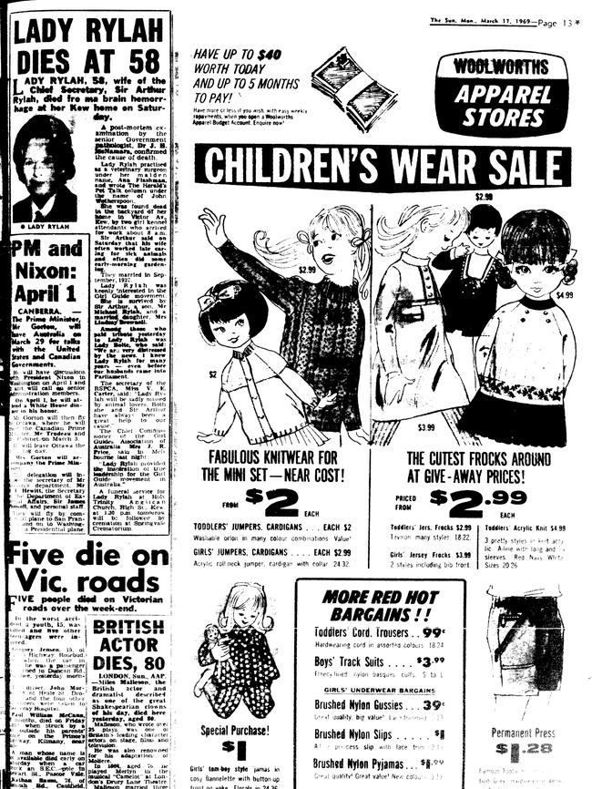 Page 13 in The Sun on March 17 1969.