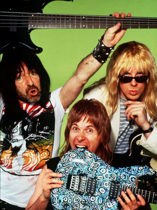 Actors Harry Shearer, Christopher Guest and Michael McKean in a promotional photo for the film This Is Spinal Tap.