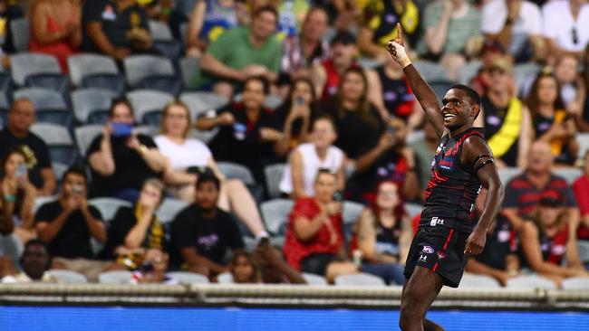 Irving Mosquito after kicking his first goal on debut in 2020. Picture: Daniel Kalisz/Getty Images