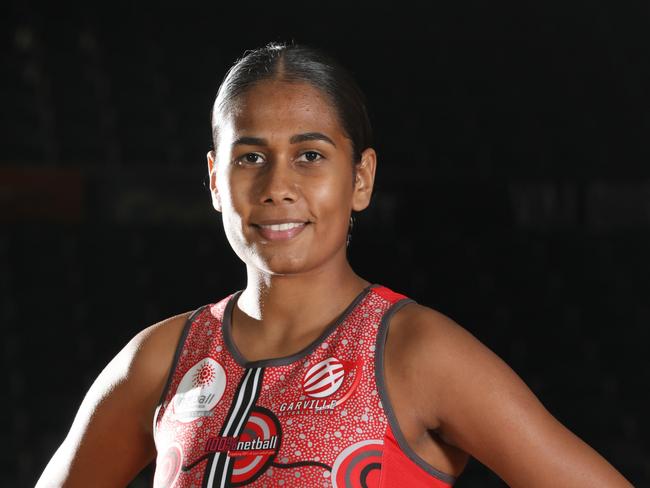 Garville's Tierrah Miller ahead of the Premier League's indigenous round. Picture: Supplied, Netball SA/Dean Martin