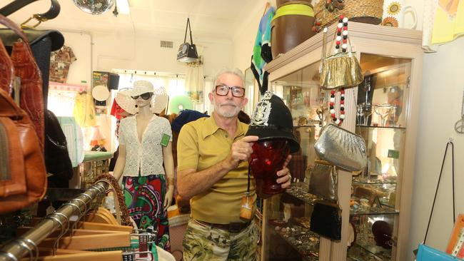 Retro Shiela owner, Gregory Pead, in his store at Coolangatta are experiencing slow trade. Picture Glenn Hampson