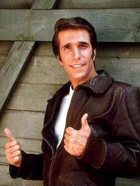 One of TV’s most famous lodgers, Henry Winkler as Arthur “the Fonz” Fonzarelli.