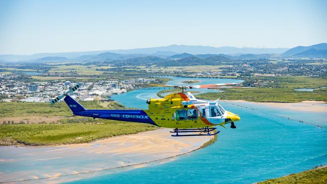 The RACQ CQ rescue helicopter was tasked to more than 220 incidents in the Whitsundays last year. Picture: RACQ CQ Rescue