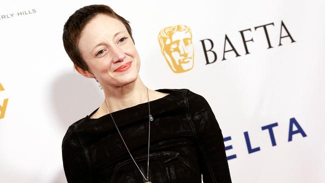 Andrea Riseborough on the red carpet in Los Angeles last month. Picture: AFP