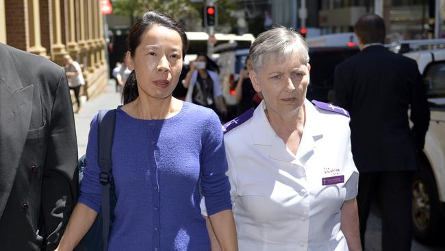 Robert Xie’s wife Kathy Lin leaves court after the sentencing of Robert Xie for the murder of the Lin family in 2017. Picture: Jeremy Piper