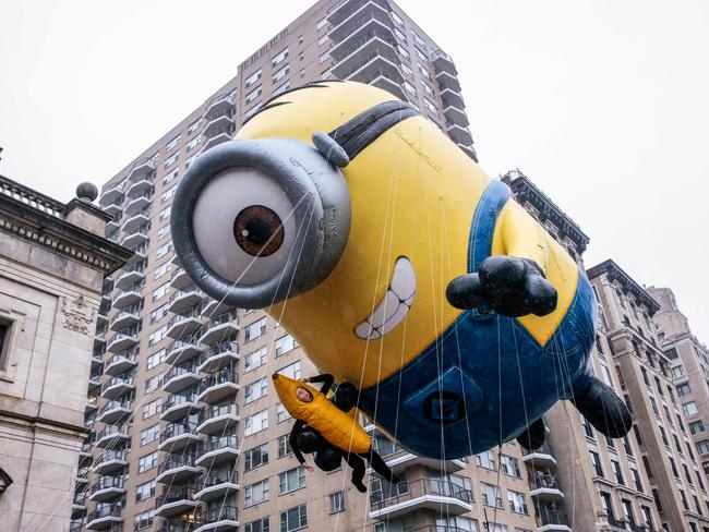 The Minion balloon floats during the Annual Thanksgiving Day Parade in New York City. Picture: Getty Images via AFP