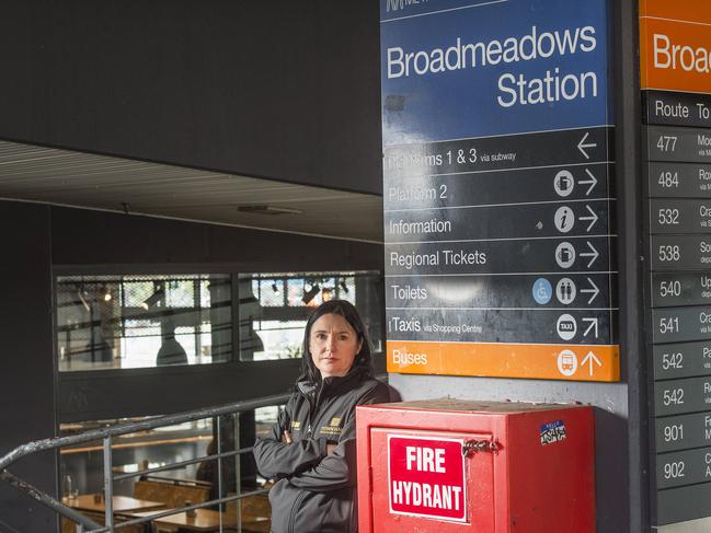 Hume Mayor, Cr Carly Moore at Broadmeadows Train Station. Picture: Rob Leeson.