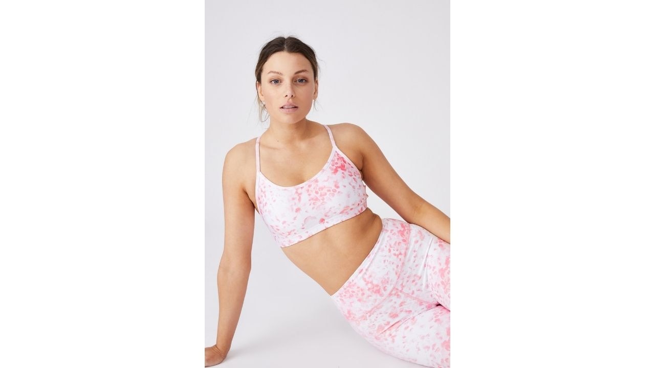 Pink Floral Cotton On Body Sports Bra