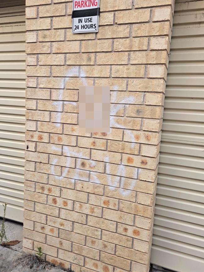 Anti-Semitic graffiti sprayed on See Lane in Kingsford overnight. Picture: Supplied.,