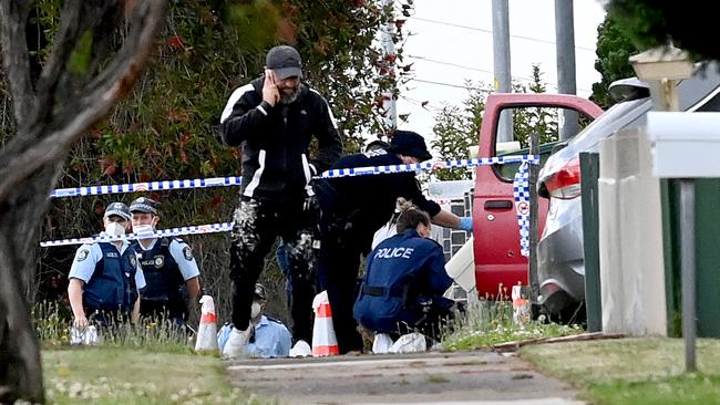 A bullet can be seen in the door panel of the Hamze’s ute. Picture: NCA NewsWire / Jeremy Piper