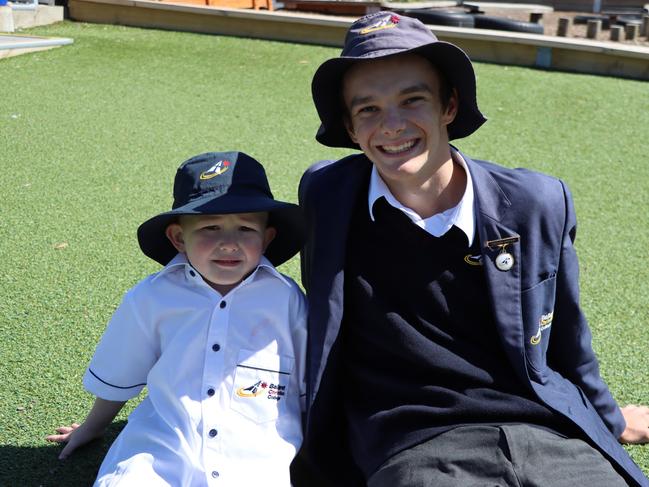 Ballarat Christian College preps started their first morning with Year 12 buddies. Picture: Ballarat Christian College