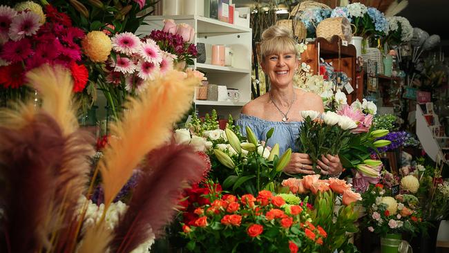 Leanne Dunn of Burleigh Blooms is closing after 30 years on James Street. Picture: Glenn Campbell