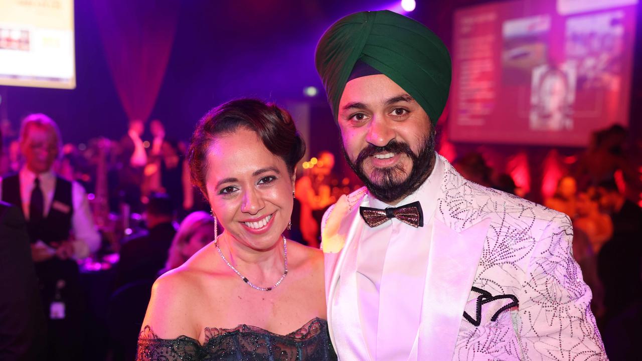 Kuljit Singh and Mannu Kala at the Ray White Surfers Paradise Muscular Dystrophy Charity Ball at The Star Gold Coast. Picture: Portia Large