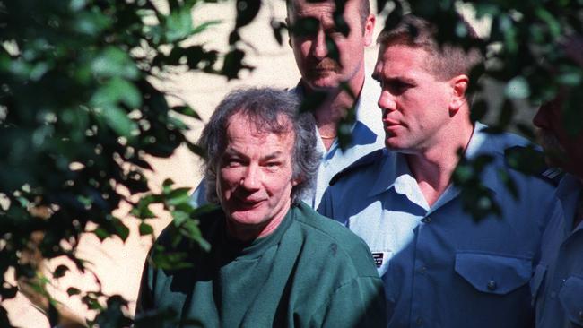 Convicted backpacker killer murderer Ivan Milat arriving at court to testify over alleged suicide death of fellow prison inmate George/Savvas.