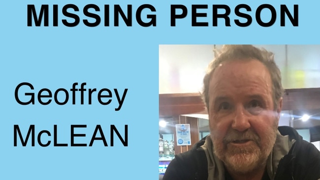 Geoffrey McLean missing person notice. Picture: SA Police