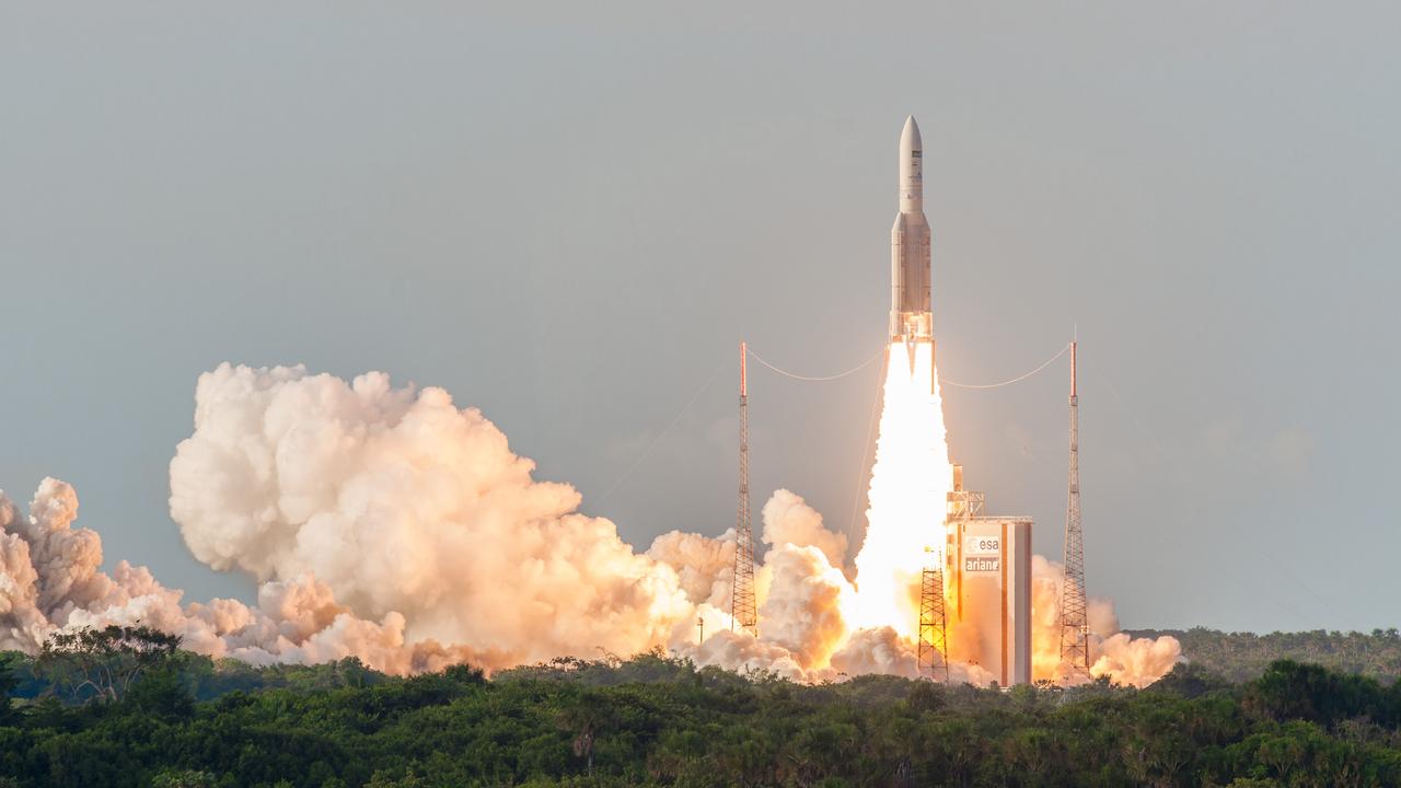 An NBN Satellite launched into space in 2016 to deliver wireless internet to remote areas.