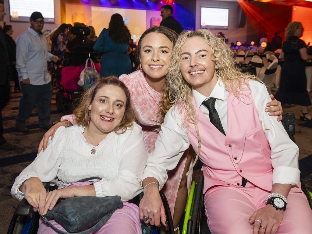 At the Business disABILITY Awards are (from left) Keren Briskey, Erin Schipp and Dom Tulleken. Picture: Kevin Farmer