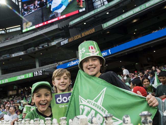 Young fans at last year’s WBBL match between Melbourne Stars and Melbourne Renegades at the MCG. Picture: Naomi Rahim/Getty Images for Cricket Australia