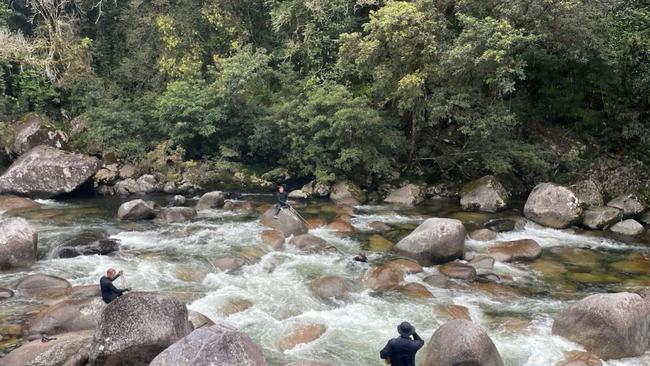 A woman has been treated for minor injuries at Mossman Gorge after being swept downstream by fast flowing water. Picture: Supplied.