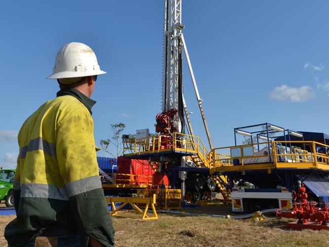 Queensland Drilling Services' Andrew Hobbs with the drilling rig will be used to derill for coal seam gas in the Bowen  Basin.Photo Lee Constable / Daily Mercury