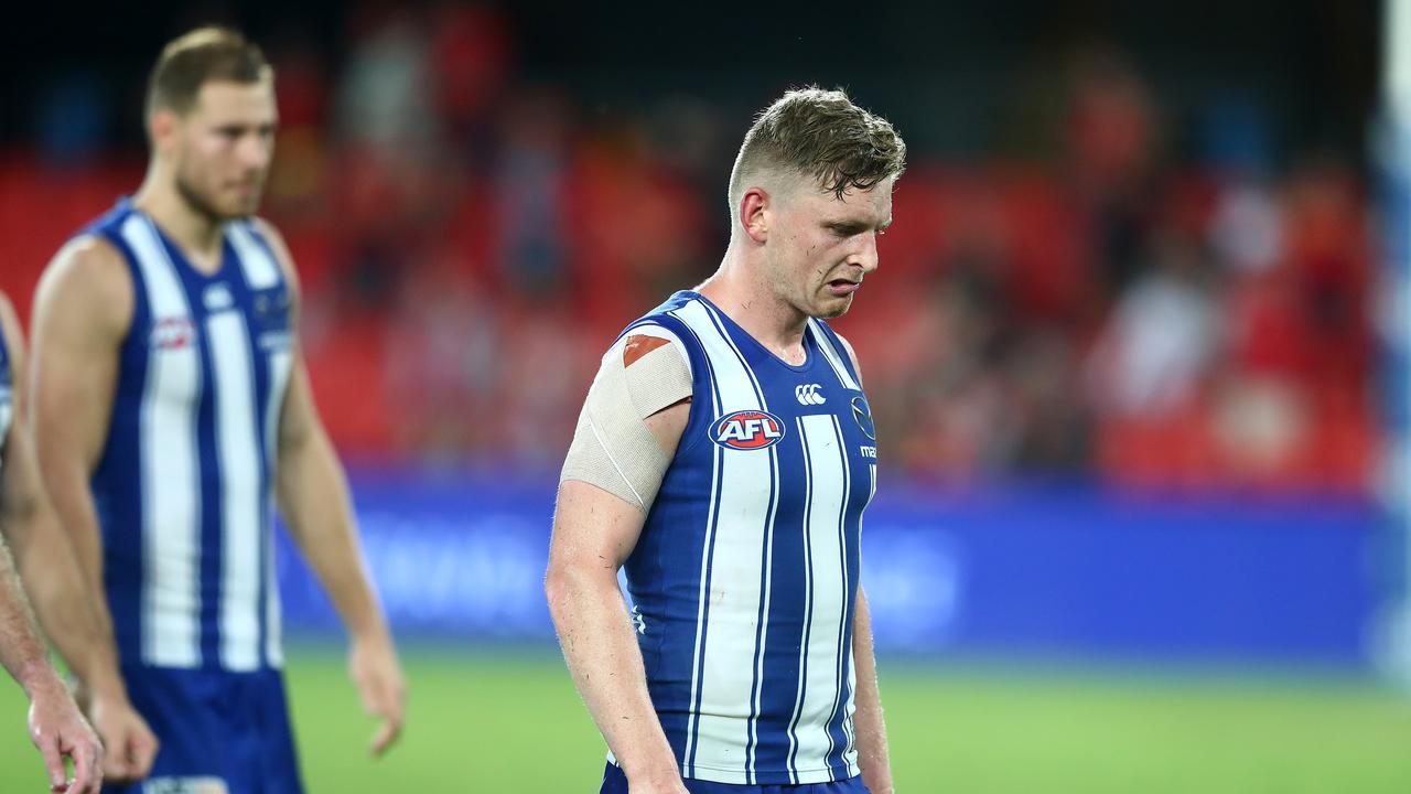 The Roos were thumped by the Suns in Round 2. Picture: Getty Images