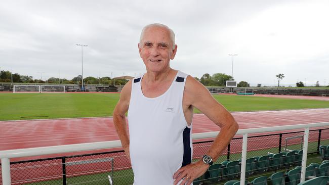 PLEASE INCLUDE THAT THIS PIC WAS TAKEN AT SPORTS SUPER CENTRE GOLD COAST IN CAPTION, THANKS.81 year old Sean O'Hara will compete in four events at the Pan Pac Games next week.Photo by Richard Gosling