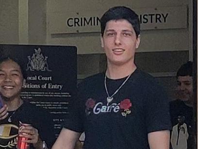 Lefterios Hatzigiagkos, 20, leaving Darwin Local Court after pleading to a range of drug and driving charges.