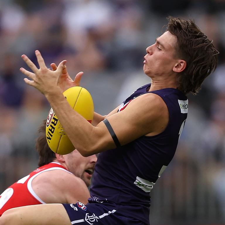 Caleb Serong is a good chance to play against the Bombers. Picture: Paul Kane/Getty Images