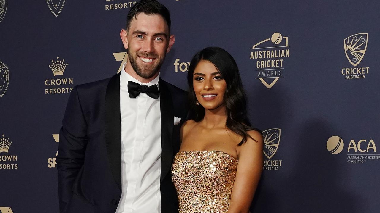 Glenn Maxwell and partner Vini Raman.