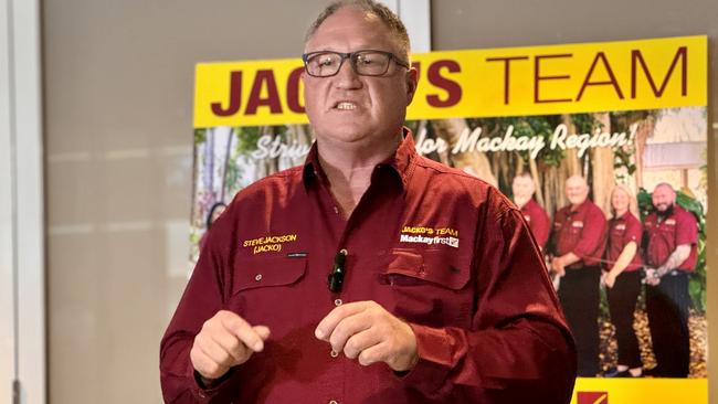 Steve 'Jacko' Jackson at the official launch of his Mackay First campaign for Mackay Regional Council at West Leagues Club on Thursday, February 8, 2024. Picture: Heidi Petith