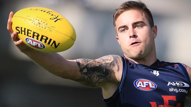Melbourne forward Ben Kennedy struggled to make an impact against Port Adelaide. Picture: Wayne Ludbey