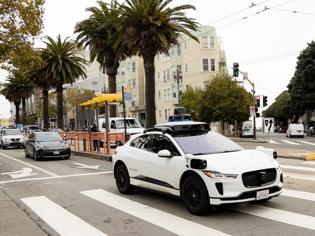 A Waymo autonomous vehicle on Market Street in San Francisco. Picture: AFP