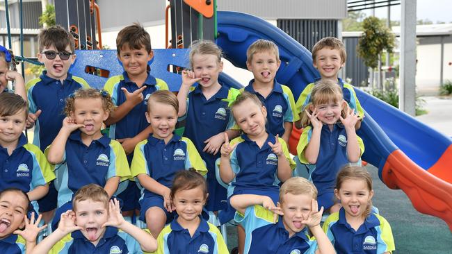 MY FIRST YEAR: Funny faces. Baringa State Primary School Preps. Picture: Patrick Woods.