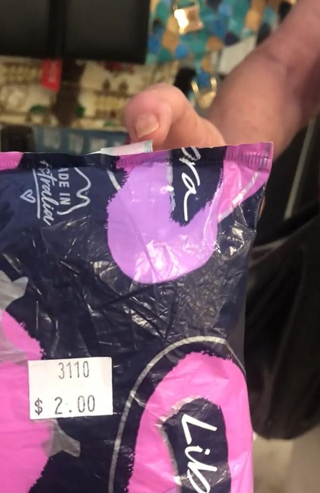 However, it was later revealed that it was part of a larger 10-pack and was left behind when the other nine pads were stolen. Picture: TikTok/Lauren Terese