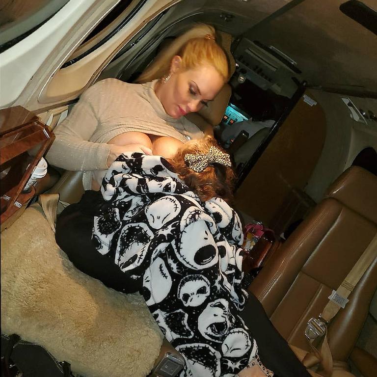 Coco shared a series of photos from the private jet.