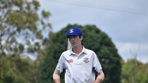 Joey Laner of Marist College Ashgrove is taking wickets and scoring runs.