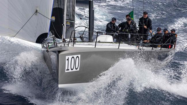 This handout photograph taken on December 27, 2022 and released by Rolex shows yacht Caro heading towards Hobart during the 2022 Sydney to Hobart yacht race. (Photo by Andrea Francolini / ROLEX / AFP) / --- RESTRICTED TO EDITORIAL USE - MANDATORY CREDIT "AFP PHOTO / ROLEX/ ANDREA FRANCOLINI" - NO MARKETING NO ADVERTISING CAMPAIGNS - DISTRIBUTED AS A SERVICE TO CLIENTS ---