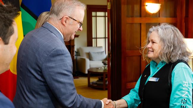 Queensland’s Australian of the Year Local Hero Claire Smith met Prime Minister Anthony Albanese during Australian of the Year ceremonies in Canberra this weekend. Picture: Contributed