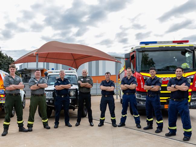 Northern Territory Fire and Emergency Services (NTFES) unveiled its new fire truck, stationed at Marrara, in the lead up to International Firefighters Day on May 4, 2025. Picture: Pema Tamang Pakhrin