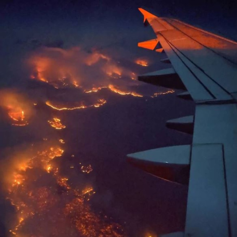 Mr Firth was flying from the Gold Coast to Melbourne when he took this photo just north of Coffs Harbour. Picture: Zach Firth/Facebook