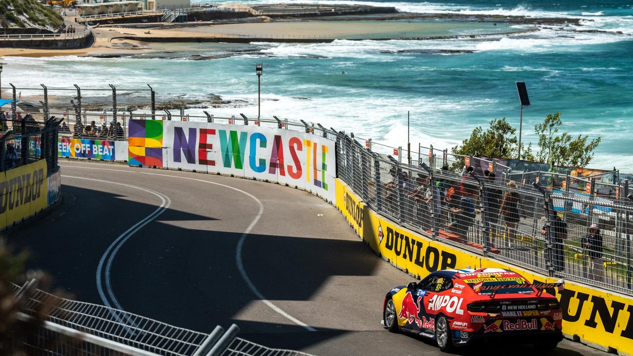 Shane van Gisbergen driving in Newcastle.