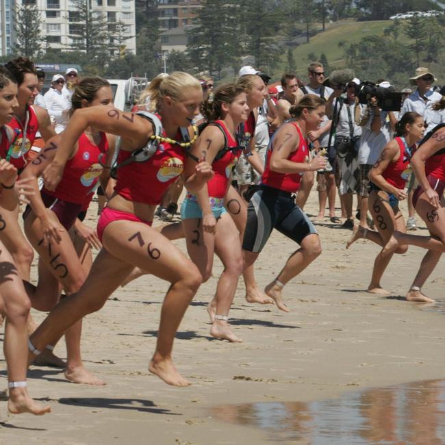 October, 2006: The Coolangatta Gold on the Gold Coast. Womens start at Greenmount.