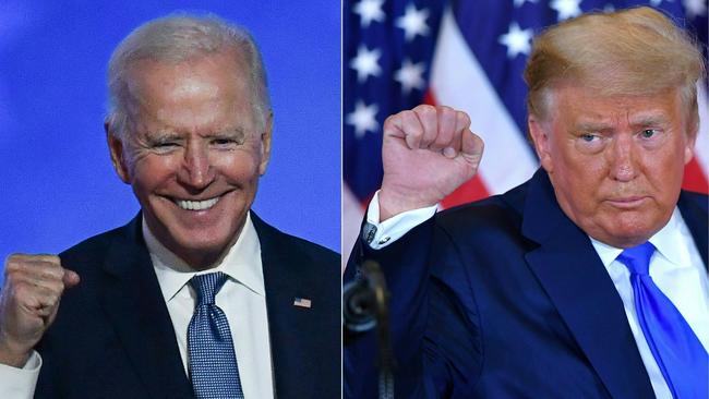 Joe Biden and Donald Trump in the 2020 presidential race. Picture: AFP