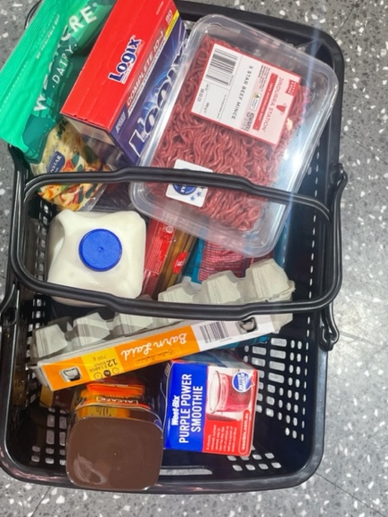 $50 worth of bucks of groceries at Aldi. Picture: news.com.au